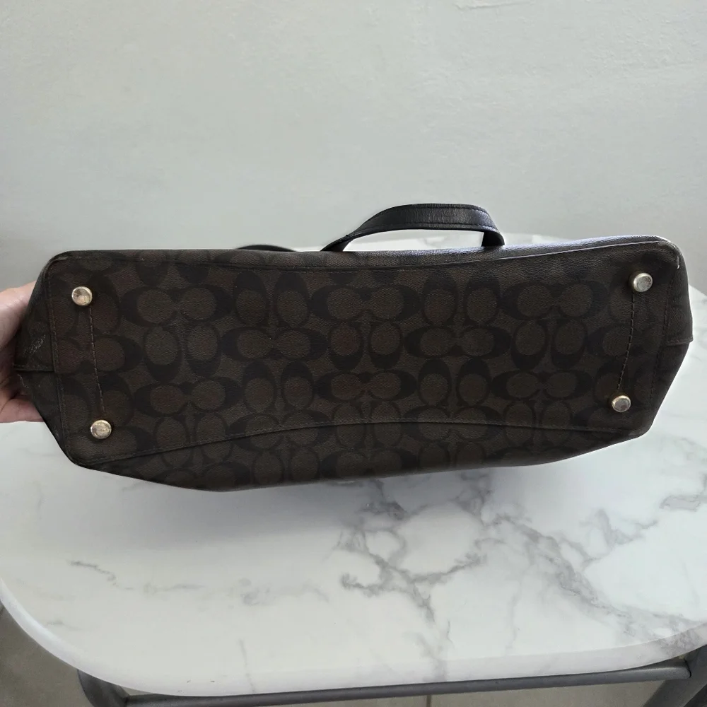 Coach Signature Tote Bag Brown and Black